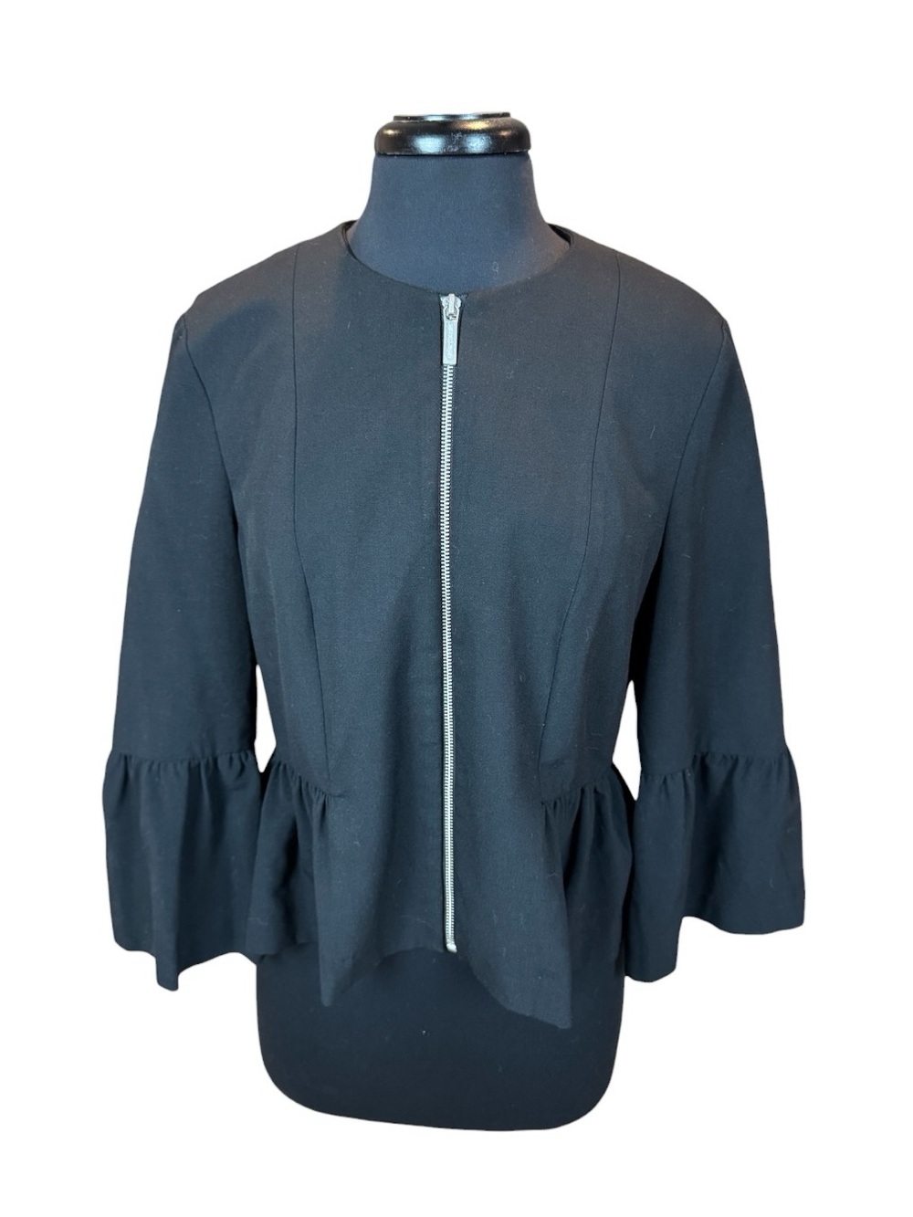 Michael Kors Black Flounced Cady Peplum Blazer Jacket Women’s Size 12